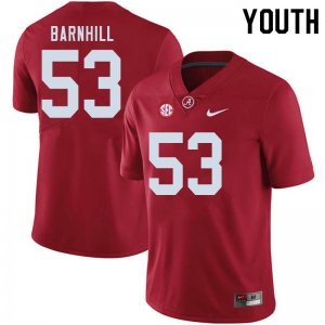 NCAA Youth Alabama Crimson Tide #53 Matthew Barnhill Stitched College 2020 Nike Authentic Crimson Football Jersey FZ17C52LW